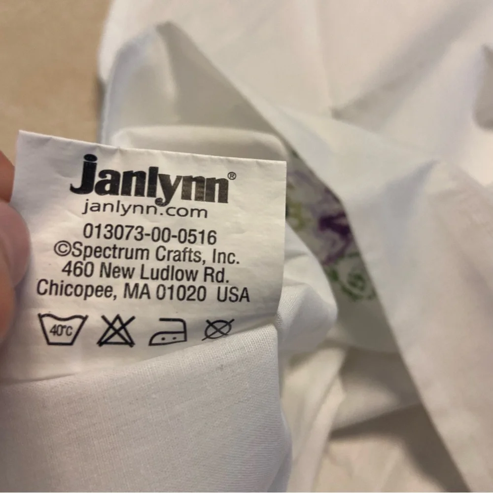 White Embroidered Tablecloth with Cross Design